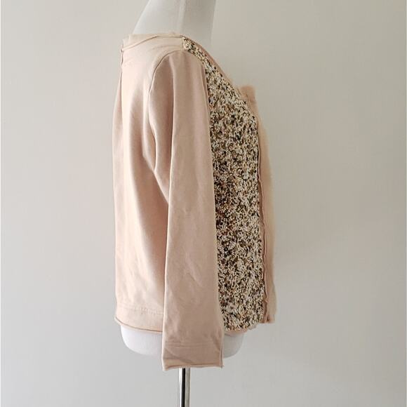 Anthropologie Postmark Paillette Sequin Embellished Cardigan Pink Women Small - Picture 3 of 8